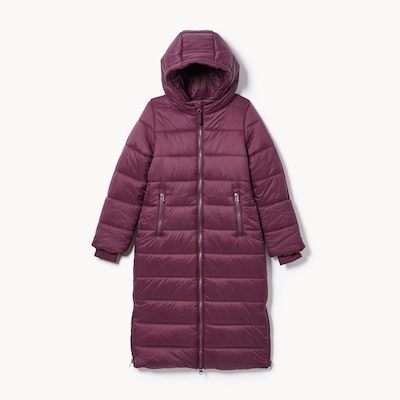 Veste matelassée très longue pour filles - Violet Foncé
