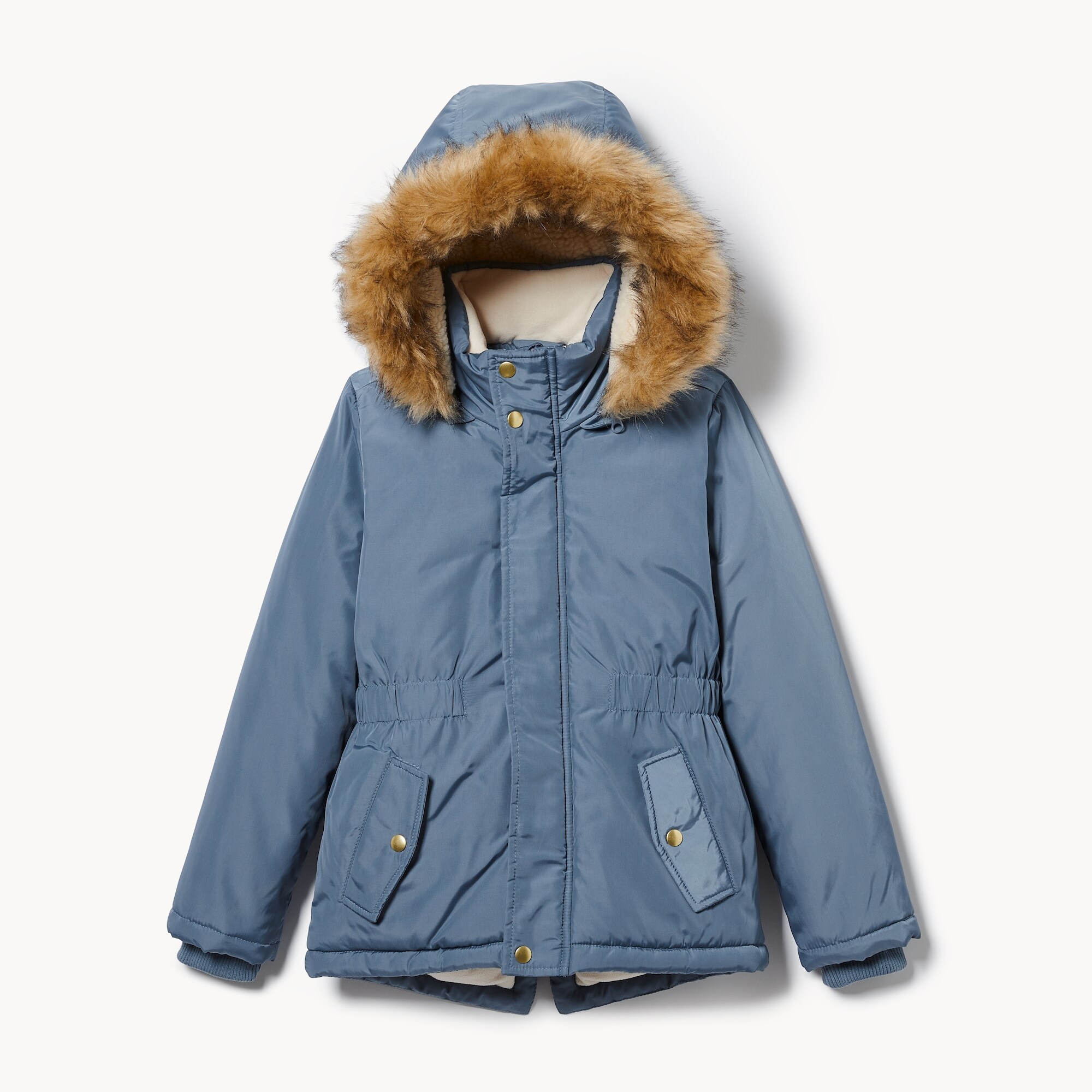 Parka à capuchon avec similifourrure pour filles