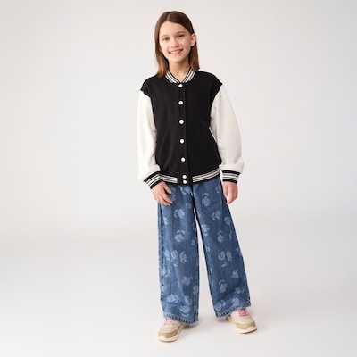 Veste de style universitaire pour filles - Noir JF