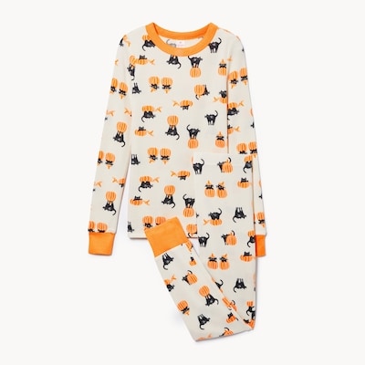 Ensemble pyjama imprimé de 2 pièces pour filles - Crème