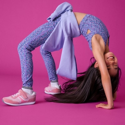 Kid Girls' Active Longline Bra - Pink Mix