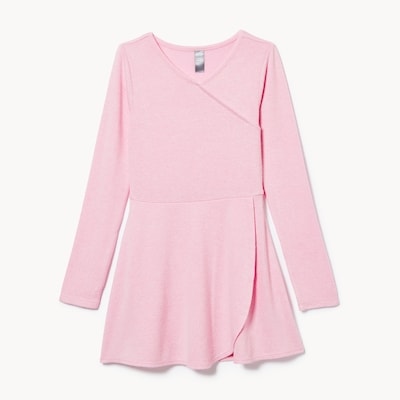 Kid Girls' Active Faux Wrap Dress - Light Pink
