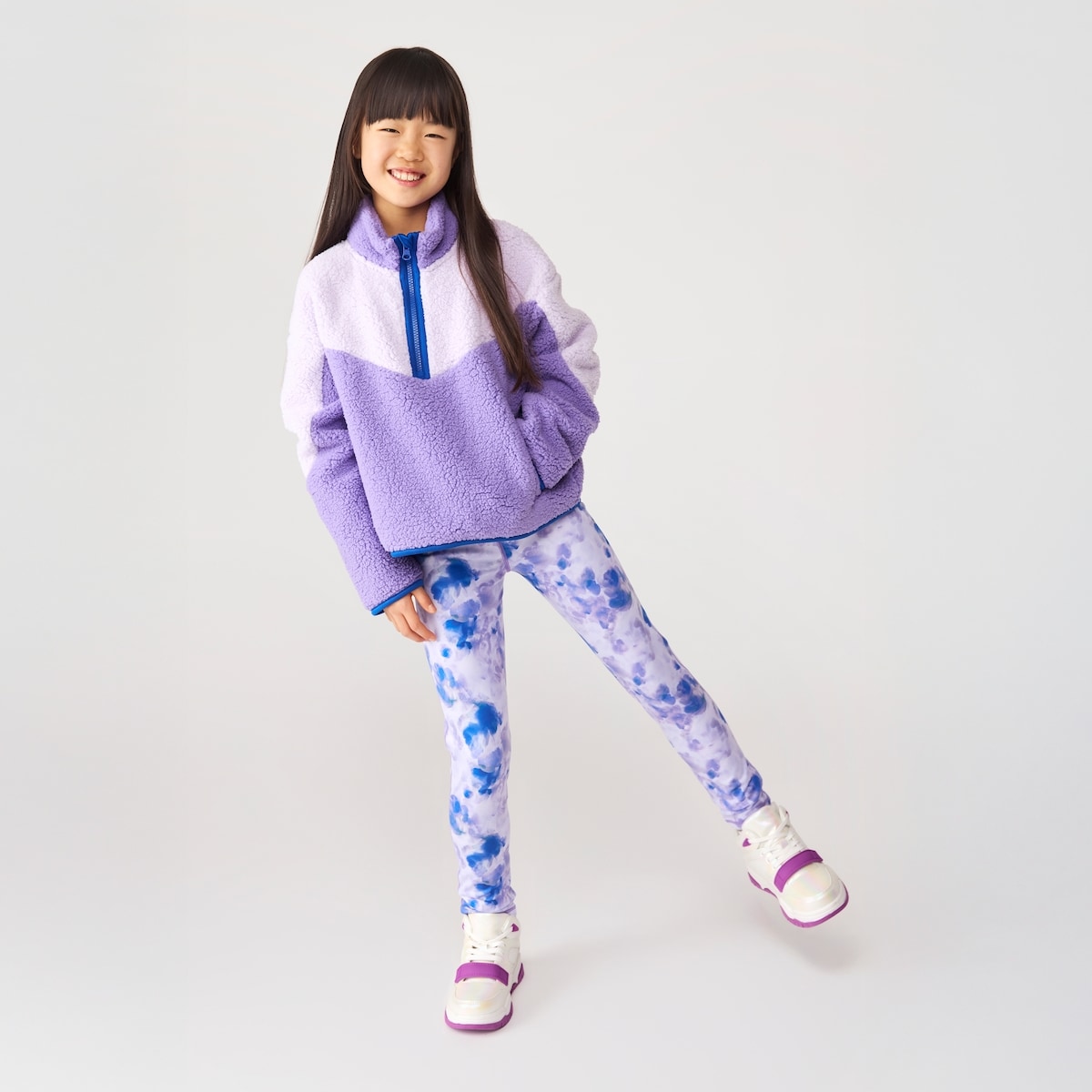 Chandail sport  fermeture clair un quart, filles