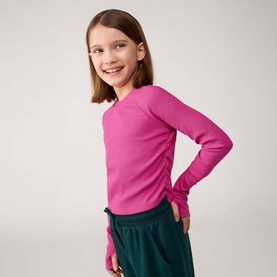 Kid Girls' Active Long Sleeve Top - Fuchsia