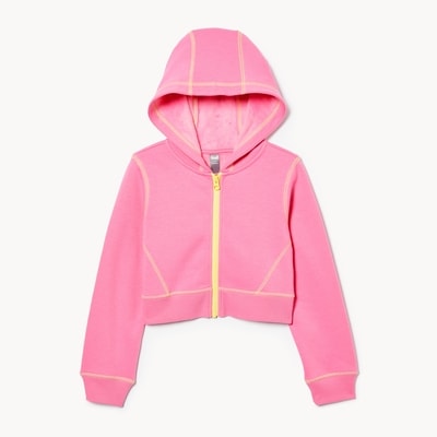 Kid Girls' Active Fuzzy Fleece Hoodie - Bright Pink