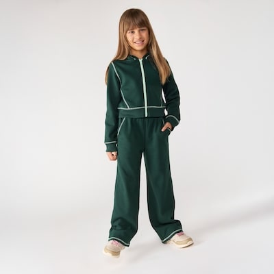 Kid Girls' Active Fuzzy Fleece Hoodie - Dark Green
