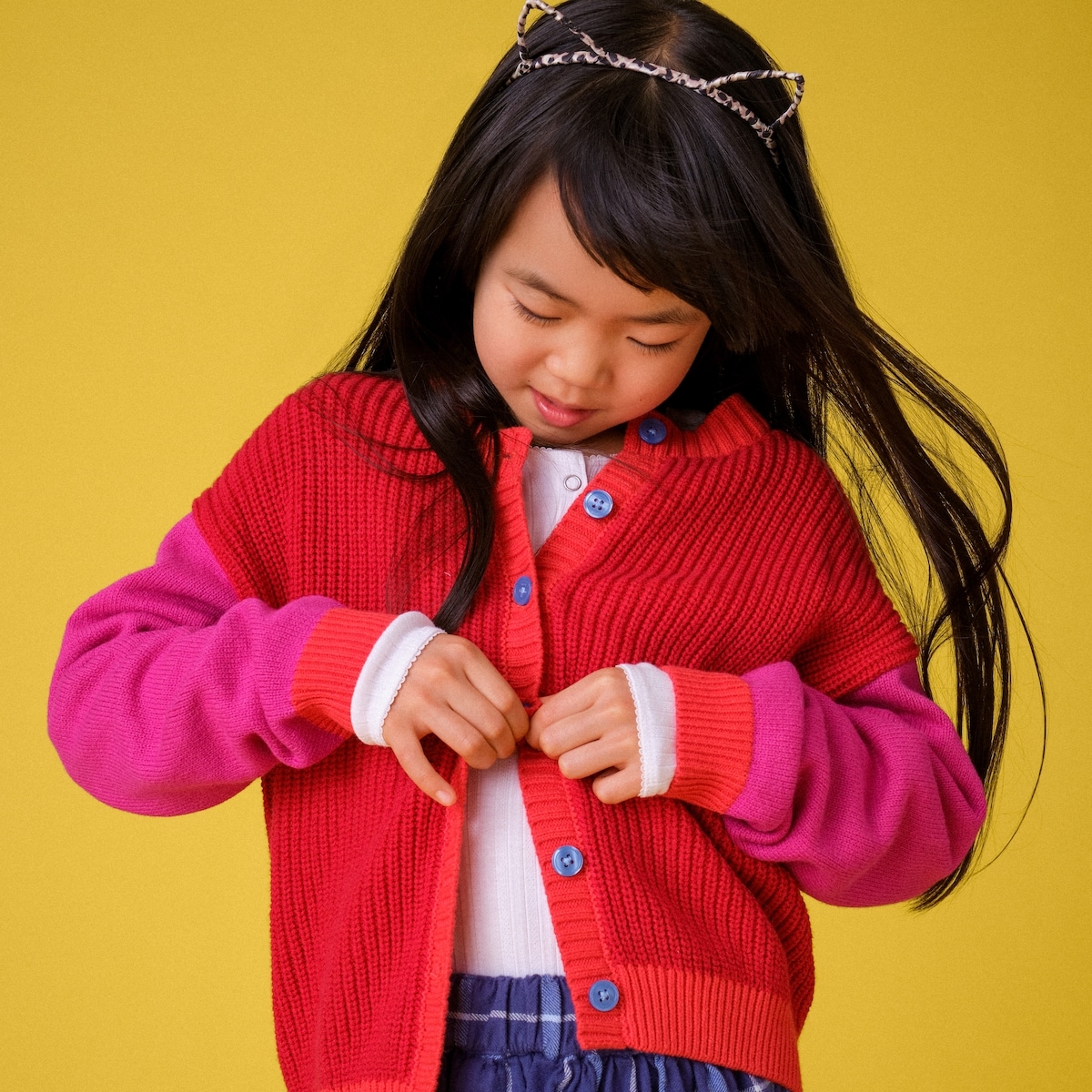 Kid Girls' Colour Block Cardigan