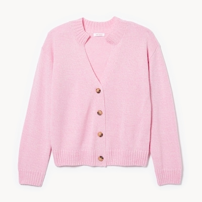 Kid Girls' Open Collar Cardigan - Mauve