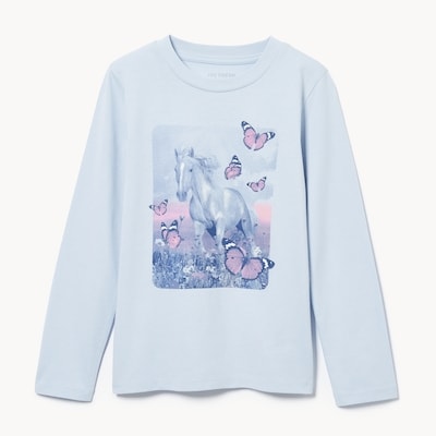 Kid Graphic Long Sleeve Top - Pale Blue