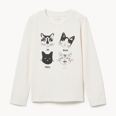 Kid Graphic Long Sleeve Top - Off White