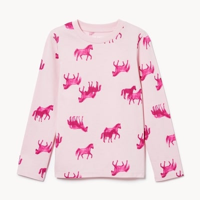 Kid Printed Long Sleeve Top - Light Pink