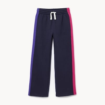 Kids' Crayola Wide Leg Striped Jogger - Dark Navy