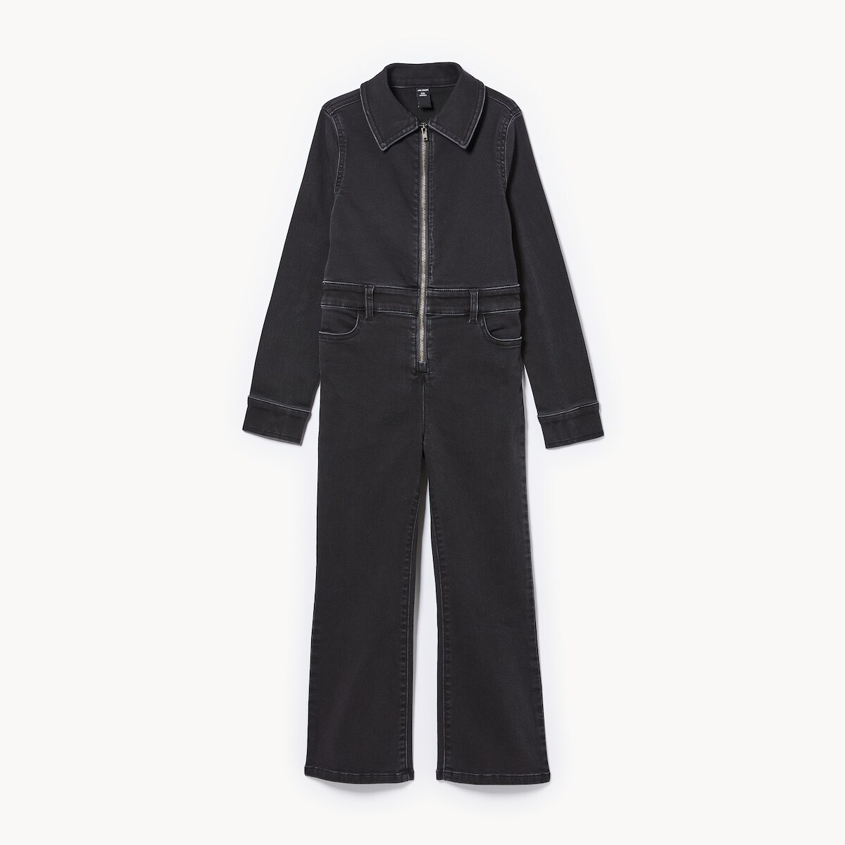 Tween Girls' Denim Jumpsuit - Black