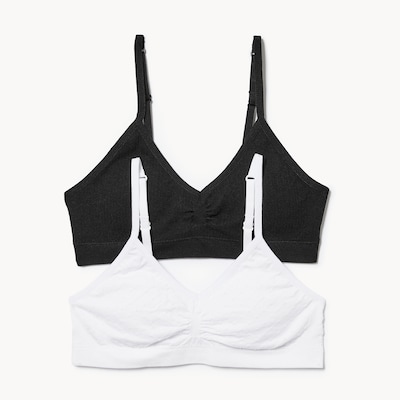 Kid Girls' 2-Pack Seamless Bralette - Black