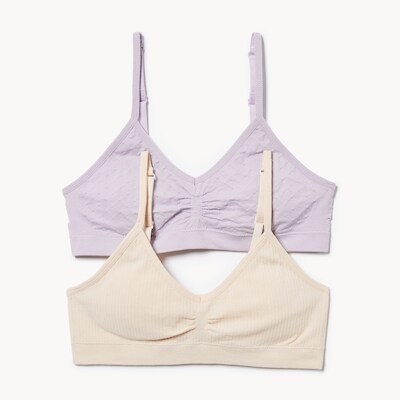 Kid Girls' 2-Pack Seamless Bralette - Lilac