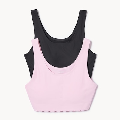 Kid Girls' 2-Pack No Show Bralette - Black