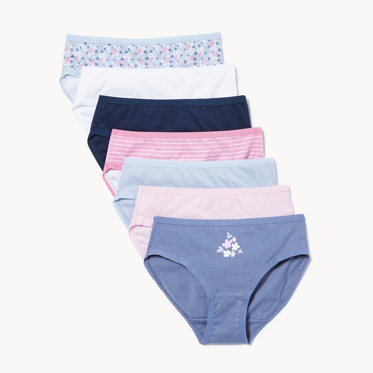 Ens. 7culottes bikini en coton pour filles