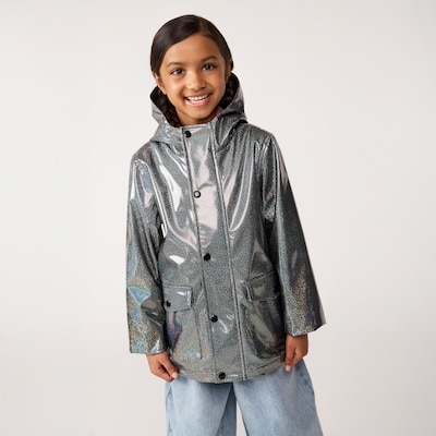 Kid Girls' Glitter Raincoat - JF Midnight Blue
