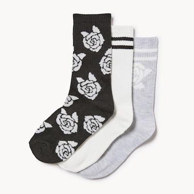 Kid Girls' 3-Pack Crew Socks - Black