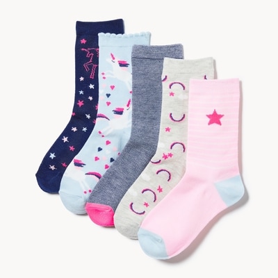 Joe Fresh Ens. 5 paires de chaussettes tube pour filles 1 ea, 10,00 $/1ch
