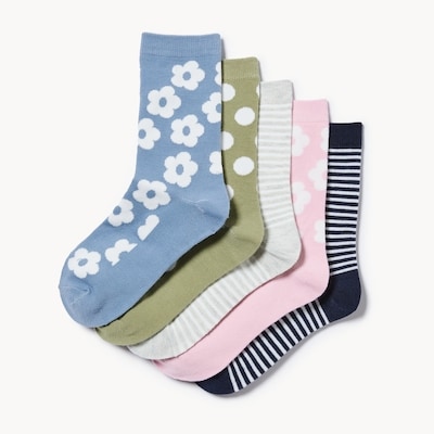 Joe Fresh Kid Girls' 5-Pack Crew Socks 1 ea, $10.00/1ea