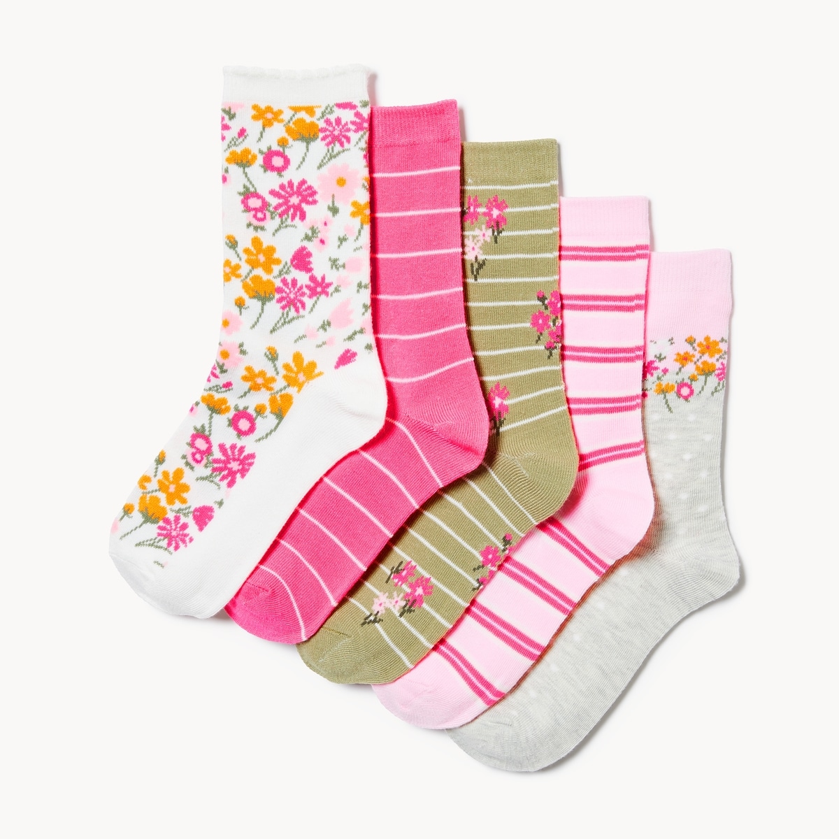 Kid Girls' 5-Pack Crew Socks