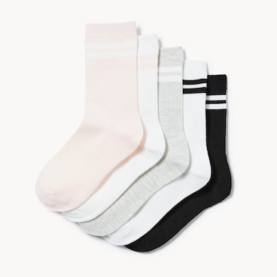 Kid Girls' 5-Pack Crew Socks - White