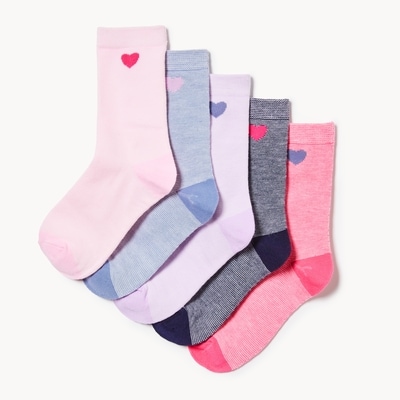 Kid Girls' 5-Pack Crew Socks - Multi