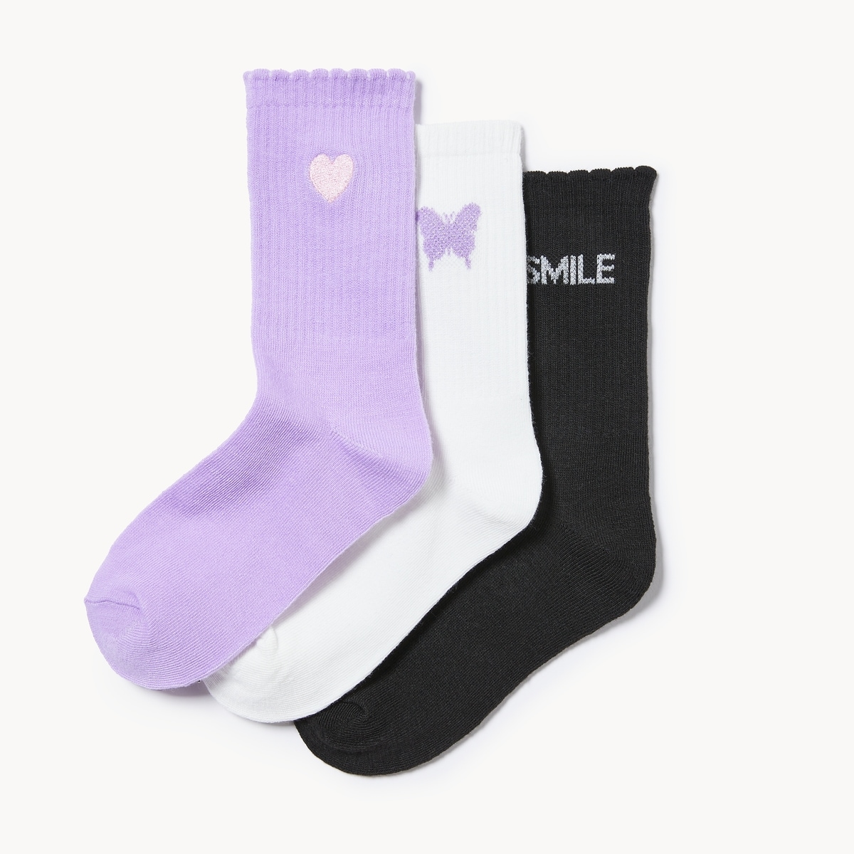 Joe Fresh Kid Girls' 3-Pack Crew Socks 1 ea, $6.00/1ea
