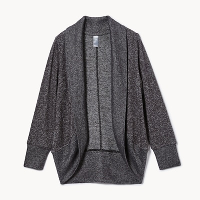Kid Girls' Active Hacci Cardigan - Dark Charcoal Mix