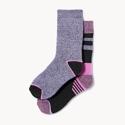 Kid Girls' 2-Pack Thermal Crew Socks - Black