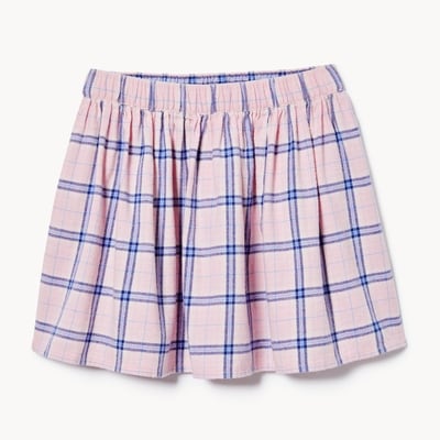 Kid Girls' Flannel Plaid Skirt - Light Pink