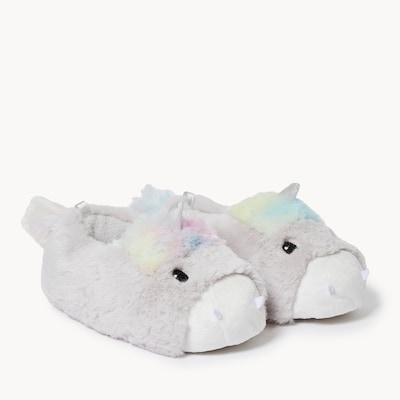Kid Girls' Unicorn Slippers - Grey