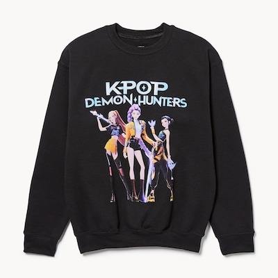 Kid Girls' K-Pop Demon Hunters Graphic Sweatshirt - Black