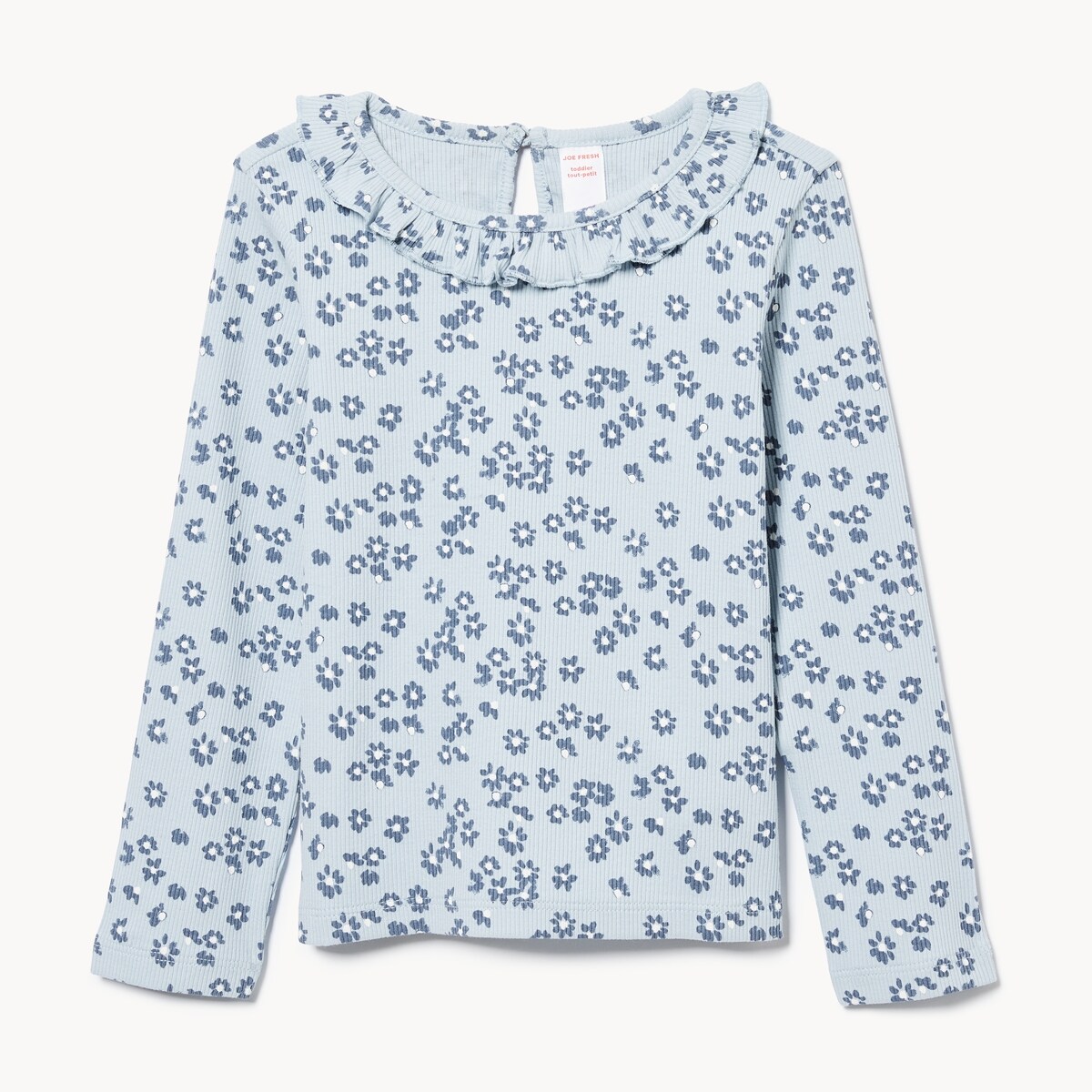 Haut volants manches longues col ras du cou