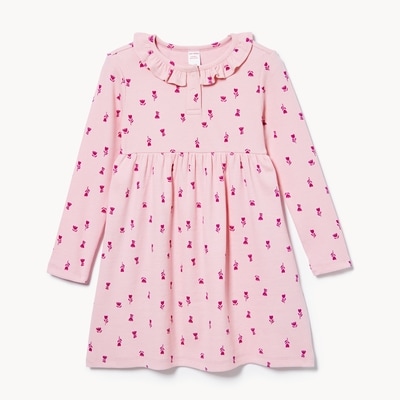 Toddler Girls' Collar Printed Dress - Light Pink