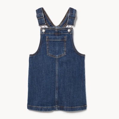Toddler Girls' Denim Pinafore - Navy
