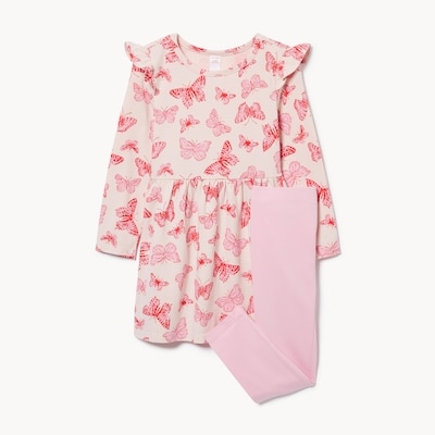Toddler Girls' 2-Piece Dress and Legging Set - Pale Pink