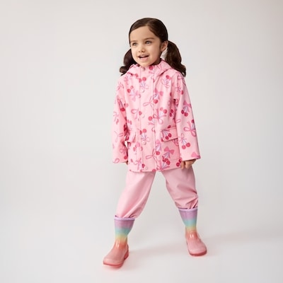 Toddler Printed Raincoat - Light Pink