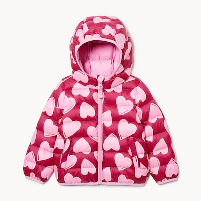 Veste matelassée de mi-saison pour petites filles - Magenta