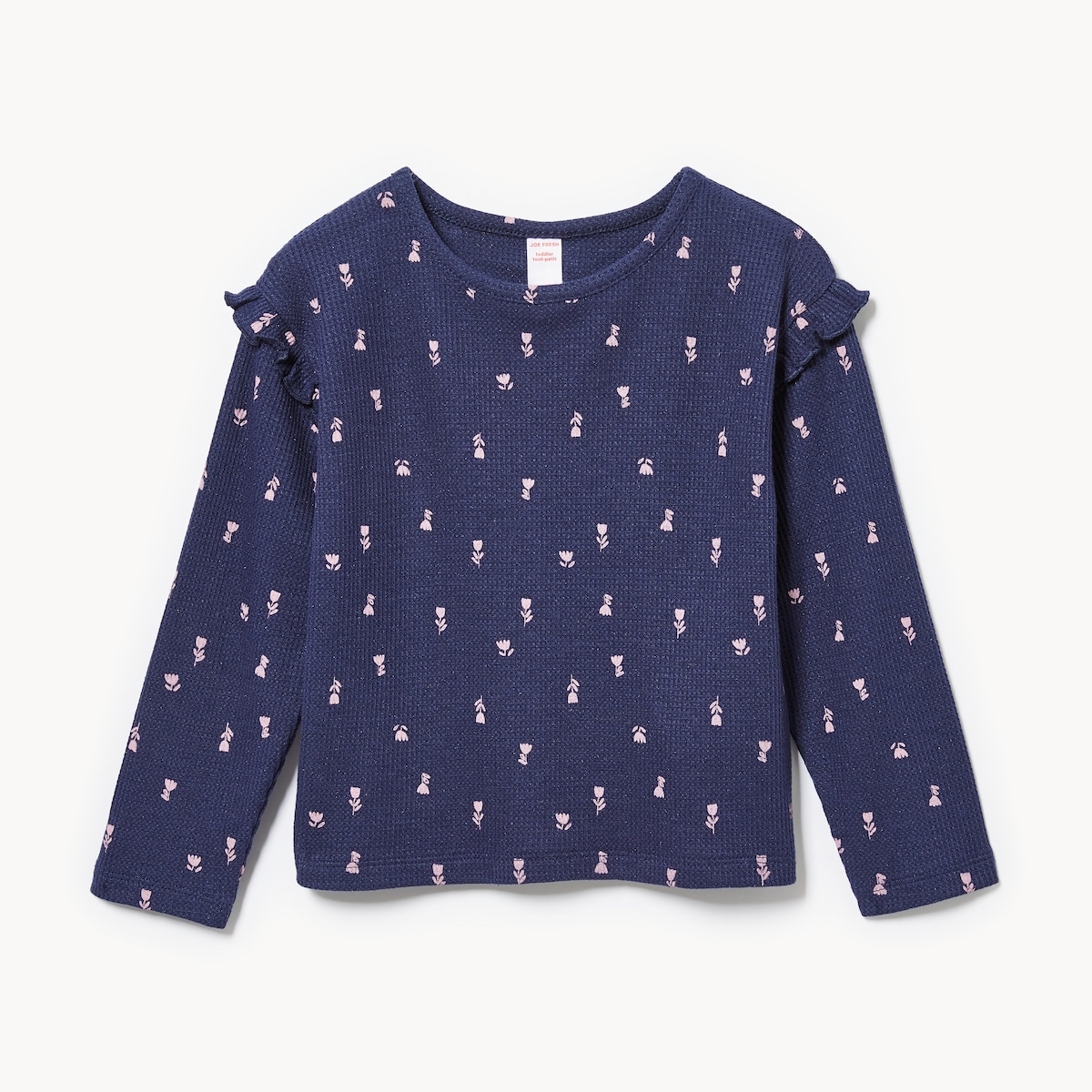 Toddler Girls' Printed Waffle Long Sleeve