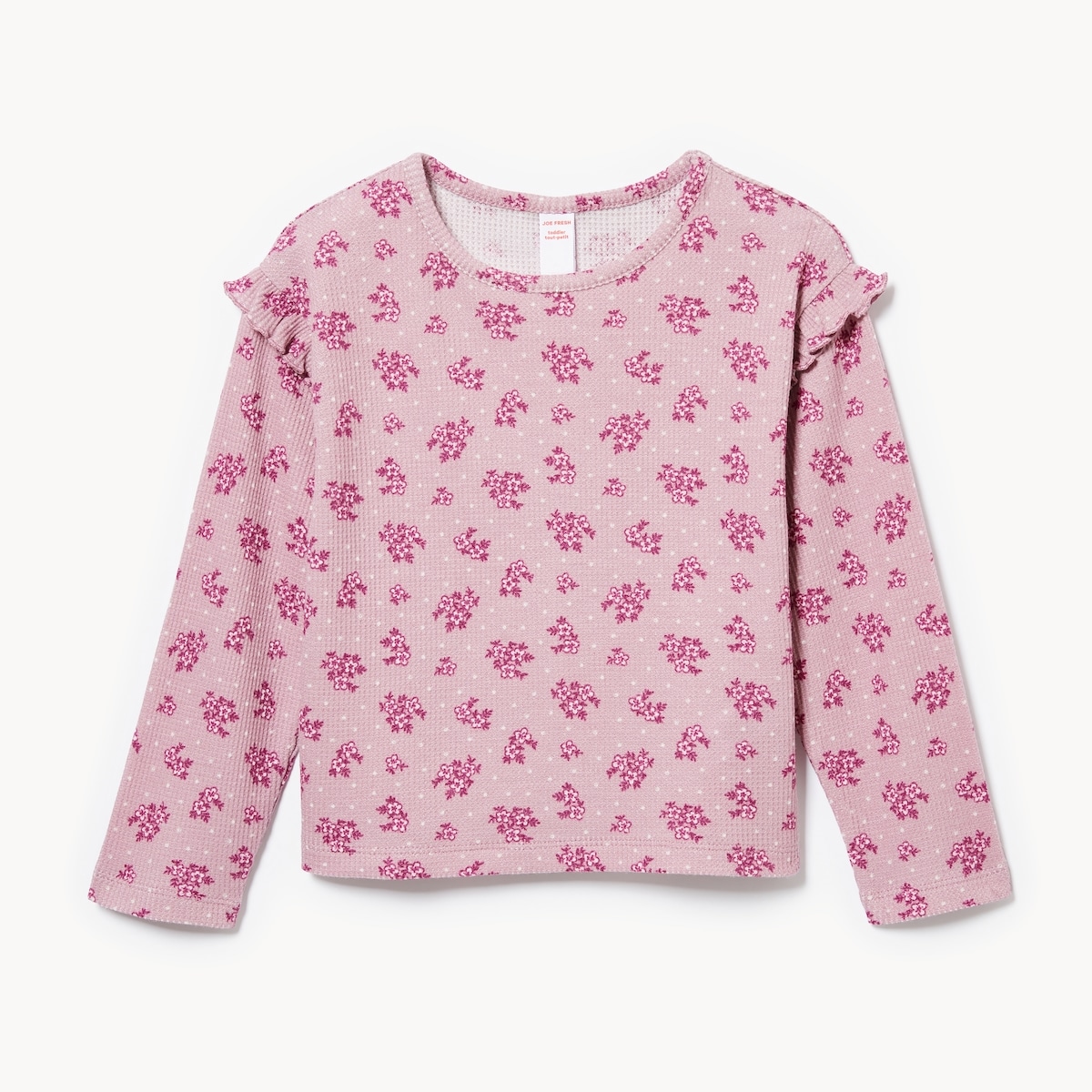 Toddler Girls' Printed Waffle Long Sleeve - Open Violet