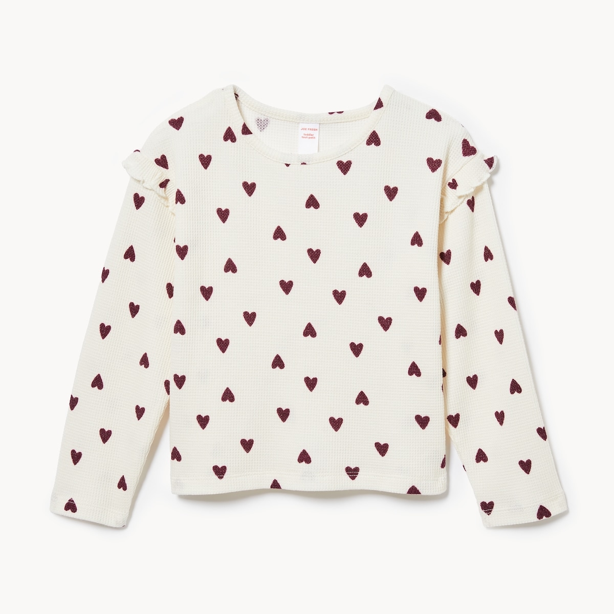 Haut  manches longues en tissu gaufr et imprim