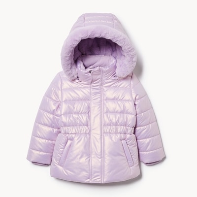 Veste matelassée nacrée pour petites filles - BLEU PERVENCHE