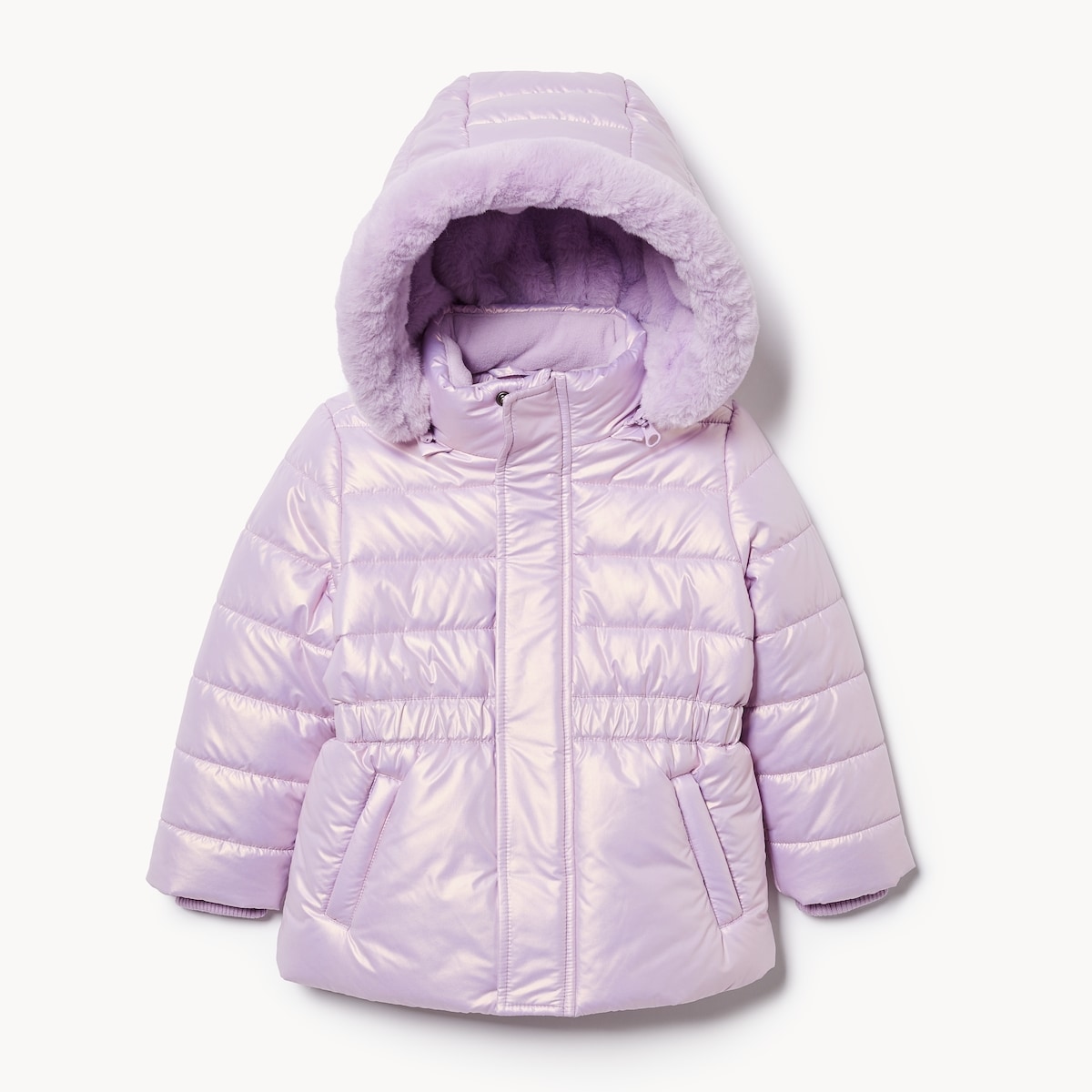 Toddler Girls' Pearlized Puffer Jacket - Light Lilac