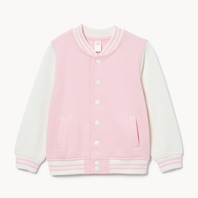 Toddler Girls' Varsity Jacket - Light Pink
