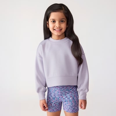 Toddler Girls' Active Crew Neck Sweatshirt - Dusty Lavender