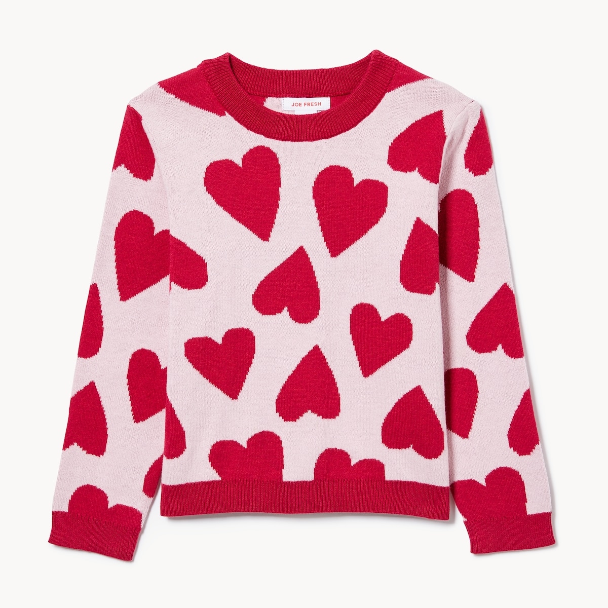 Chandail en tricot  col ras du cou dot - Rose Ple