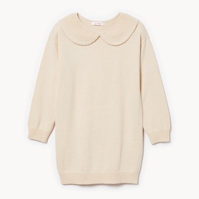 Toddler Girls' Collar Sweater Dress - Light Sand