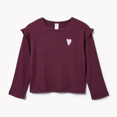 Toddler Girls' Embroidered Long Sleeve - Dark Purple